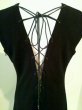 画像5: ♡Rental Dress YVES SAINT LAURENT(イヴサンローラン）ヴィンテージブラックバックレースアップノースリーブミニドレス (5)