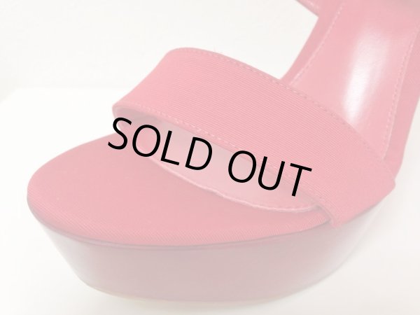 画像3: GIANVITO ROSSI(ジャンヴィトロッシ)レッドプラットフォームアンクルストラップパテントウェッジソールサンダル36 1/2 (3)