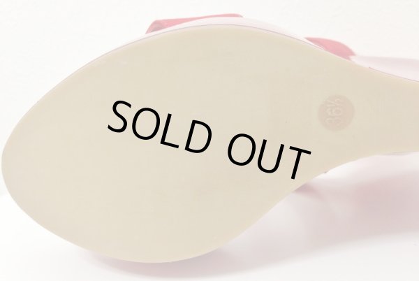 画像5: GIANVITO ROSSI(ジャンヴィトロッシ)レッドプラットフォームアンクルストラップパテントウェッジソールサンダル36 1/2 (5)