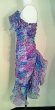 画像3: ♡Rental Dress ヴィンテージブルー×パープル小花柄マーメイド風ギャザーミニドレス (3)