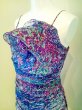画像5: ♡Rental Dress ヴィンテージブルー×パープル小花柄マーメイド風ギャザーミニドレス (5)