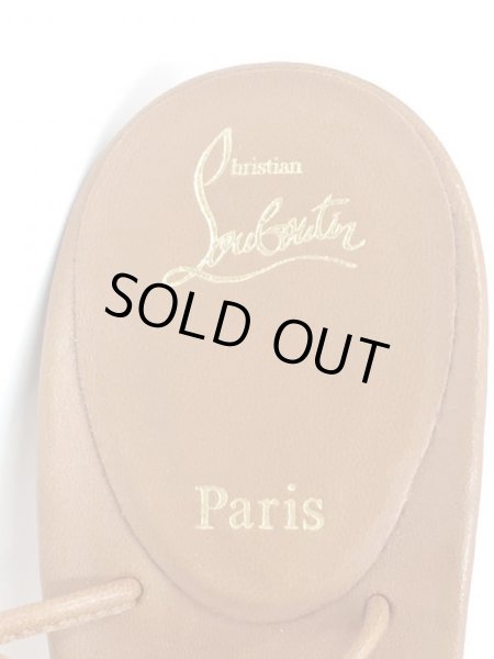 画像11: CHRISTIAN LOUBOUTIN(クリスチャンルブタン)ゴールドリング＆ライトブラウンレザー細ストラッププラットフォームサンダル38 (11)