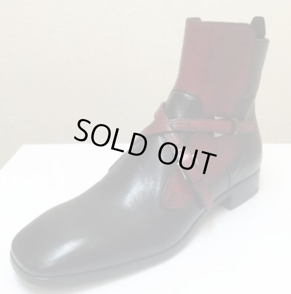 画像9: PRADA(プラダ)ブラック×レッドクロスベルトショートブーツ7 (9)