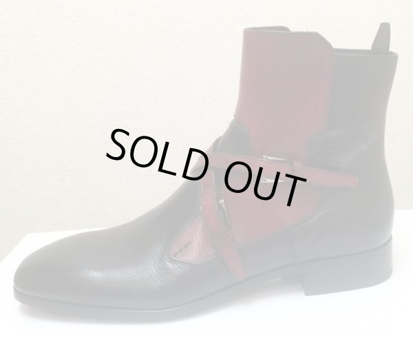 画像10: PRADA(プラダ)ブラック×レッドクロスベルトショートブーツ7 (10)