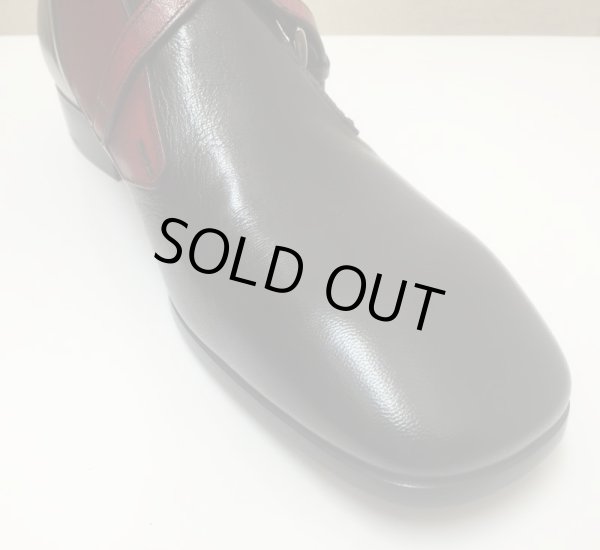 画像13: PRADA(プラダ)ブラック×レッドクロスベルトショートブーツ7 (13)