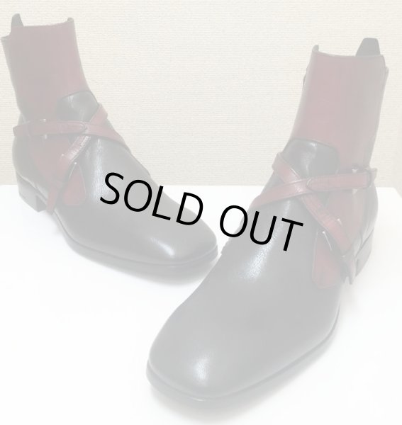 画像4: PRADA(プラダ)ブラック×レッドクロスベルトショートブーツ7 (4)