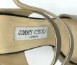 画像17: JIMMY CHOO(ジミーチュウ)グレースエード×シャンパンゴールドアンクルストラッププラットフォームサンダル38 (17)