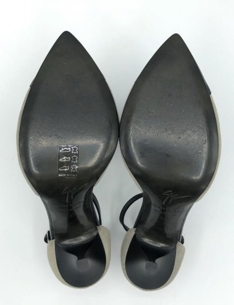 画像16: GIUSEPPE ZANOTTI DESIGN(ジュゼッペザノッティデザイン)グレースエード×ブラックレザーTストラップパンプス DIRTY 100 S.BACK/SC BIREL37 (16)