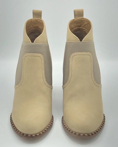 画像9: MARC BY MARC JACOBS（マークバイマークジェイコブス)ベージュヌバックスエード×グレーサイドゴアブーティー37 (9)