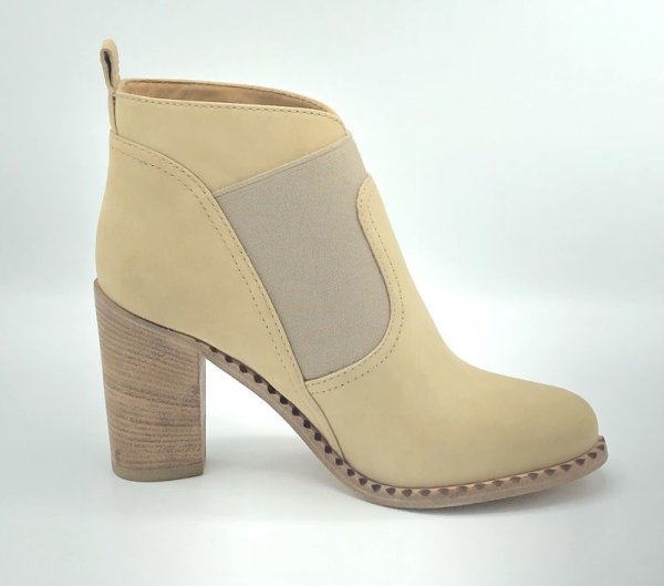 画像4: MARC BY MARC JACOBS（マークバイマークジェイコブス)ベージュヌバックスエード×グレーサイドゴアブーティー37 (4)