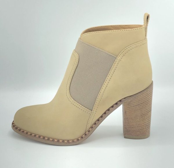 画像3: MARC BY MARC JACOBS（マークバイマークジェイコブス)ベージュヌバックスエード×グレーサイドゴアブーティー37 (3)