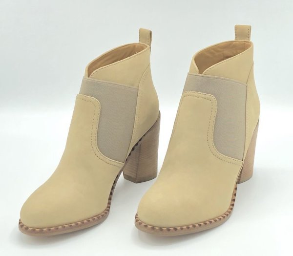 画像11: MARC BY MARC JACOBS（マークバイマークジェイコブス)ベージュヌバックスエード×グレーサイドゴアブーティー37 (11)