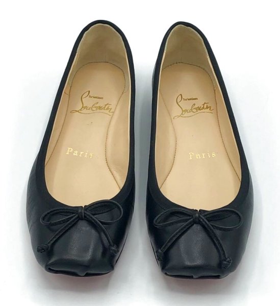 画像9: Christian Louboutin(クリスチャンルブタン)クリスチャンルブタンリボン付きブラックレザーバレエシューズ34 1/2 (9)