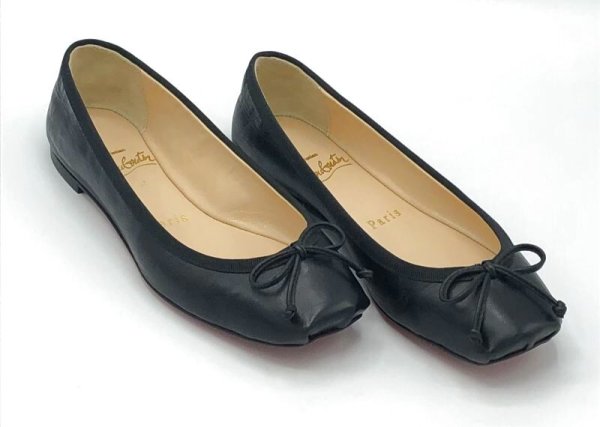 画像12: Christian Louboutin(クリスチャンルブタン)クリスチャンルブタンリボン付きブラックレザーバレエシューズ34 1/2 (12)
