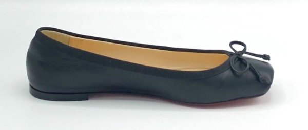 画像4: Christian Louboutin(クリスチャンルブタン)クリスチャンルブタンリボン付きブラックレザーバレエシューズ34 1/2 (4)