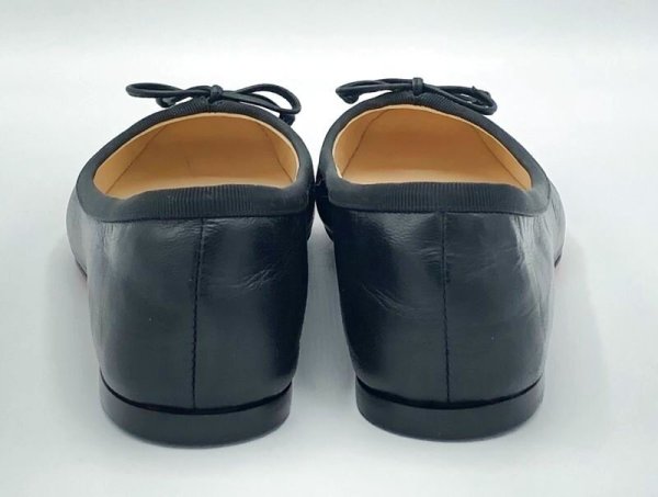 画像10: Christian Louboutin(クリスチャンルブタン)クリスチャンルブタンリボン付きブラックレザーバレエシューズ34 1/2 (10)