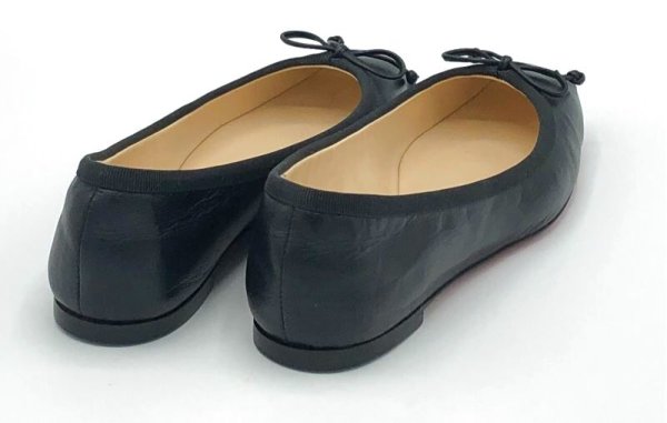 画像14: Christian Louboutin(クリスチャンルブタン)クリスチャンルブタンリボン付きブラックレザーバレエシューズ34 1/2 (14)