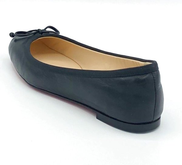 画像5: Christian Louboutin(クリスチャンルブタン)クリスチャンルブタンリボン付きブラックレザーバレエシューズ34 1/2 (5)