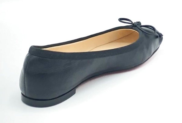 画像6: Christian Louboutin(クリスチャンルブタン)クリスチャンルブタンリボン付きブラックレザーバレエシューズ34 1/2 (6)