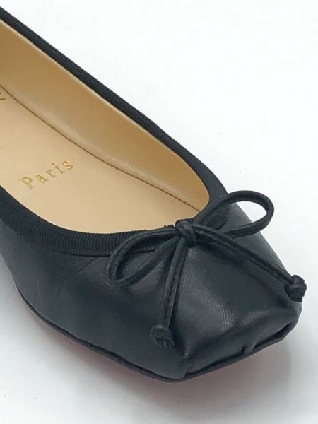 画像8: Christian Louboutin(クリスチャンルブタン)クリスチャンルブタンリボン付きブラックレザーバレエシューズ34 1/2 (8)