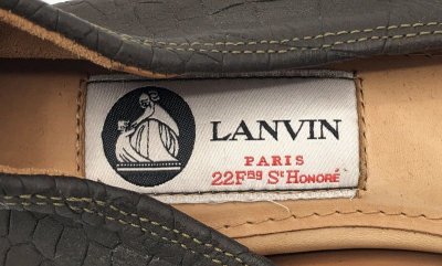 画像2: LANVIN(ランバン)ダークブラウンクロコ型押しバレエシューズ38