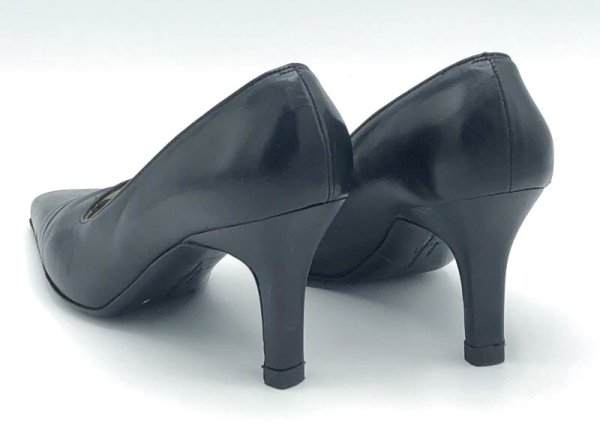 画像11: OLD FERRAGAMO(オールドフェラガモ) ブラックレザーパンプス 4C (11)