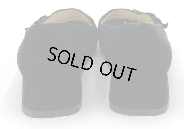 画像10: OLD FERRAGAMO(オールドフェラガモ) ブラックスエードベルト付きヒールローファー 4D (10)