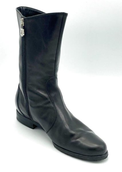 画像2: OLD FERRAGAMO(オールドフェラガモ)  ブラックレザーハーフブーツ 5C (2)