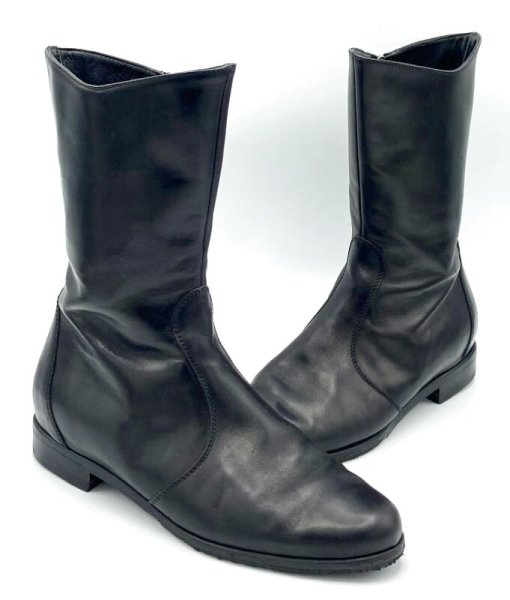 画像16: OLD FERRAGAMO(オールドフェラガモ)  ブラックレザーハーフブーツ 5C (16)