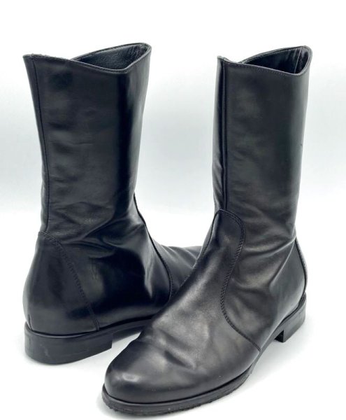 画像17: OLD FERRAGAMO(オールドフェラガモ)  ブラックレザーハーフブーツ 5C (17)