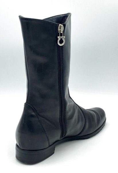 画像6: OLD FERRAGAMO(オールドフェラガモ)  ブラックレザーハーフブーツ 5C (6)