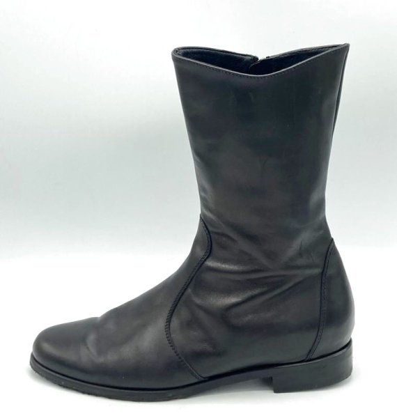 画像3: OLD FERRAGAMO(オールドフェラガモ)  ブラックレザーハーフブーツ 5C (3)