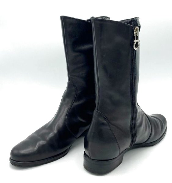 画像18: OLD FERRAGAMO(オールドフェラガモ)  ブラックレザーハーフブーツ 5C (18)
