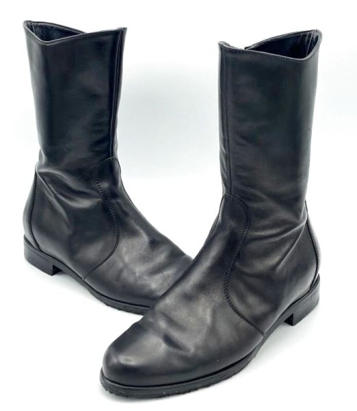 画像15: OLD FERRAGAMO(オールドフェラガモ)  ブラックレザーハーフブーツ 5C (15)