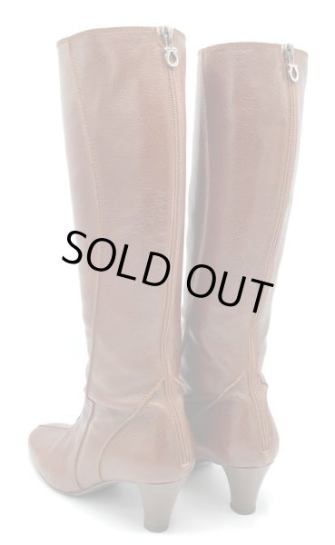 画像13: OLD FERRAGAMO(オールドフェラガモ) ブラウンレザーロングブーツ 6D (13)