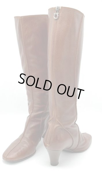 画像18: OLD FERRAGAMO(オールドフェラガモ) ブラウンレザーロングブーツ 6D (18)