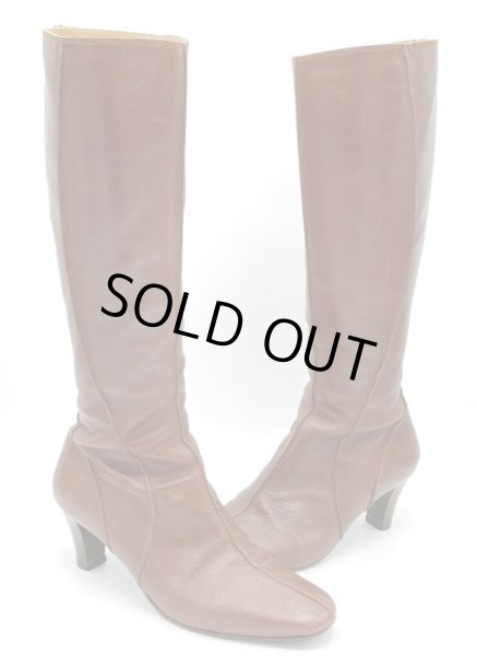 画像16: OLD FERRAGAMO(オールドフェラガモ) ブラウンレザーロングブーツ 6D (16)