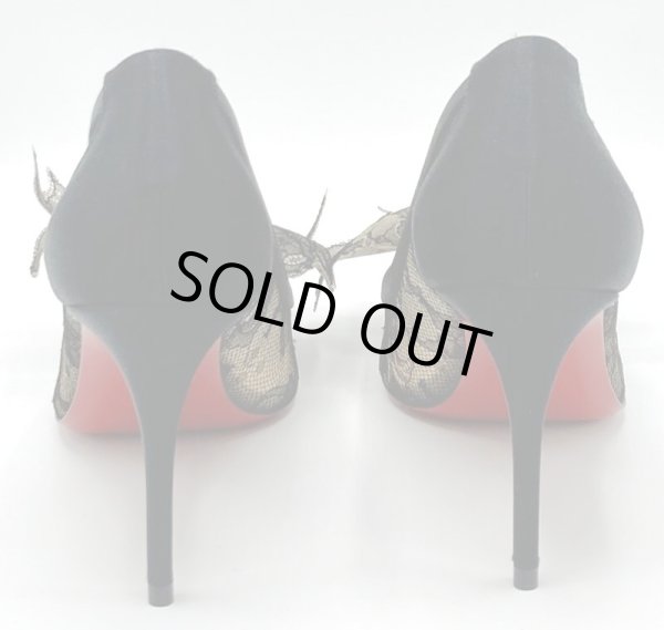 画像10: Christian Louboutin(クリスチャンルブタン)ブラックレース×ビッグリボンパンプスDELIKATISSIMA 35 (10)