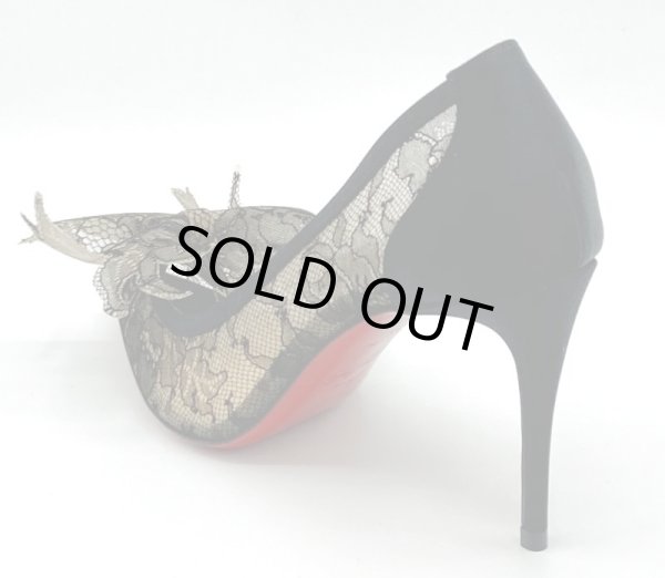 画像5: Christian Louboutin(クリスチャンルブタン)ブラックレース×ビッグリボンパンプスDELIKATISSIMA 35 (5)