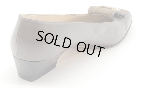 画像8: OLD FERRAGAMO(オールドフェラガモ/ヴィンテージ) グレージュレザー×スエードガンチーニパンプス 5 1/2D (8)