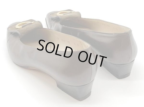 画像13: OLD FERRAGAMO(オールドフェラガモ/ヴィンテージ) グレージュレザー×スエードガンチーニパンプス 5 1/2D (13)