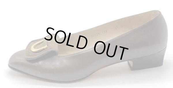 画像3: OLD FERRAGAMO(オールドフェラガモ/ヴィンテージ) グレージュレザー×スエードガンチーニパンプス 5 1/2D (3)