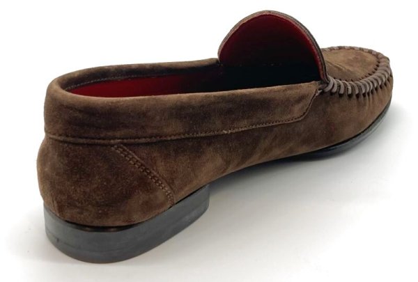 画像8: OLD FERRAGAMO(オールドフェラガモ) ダークブラウンスエードスリッポンローファー 5 1/2D (8)