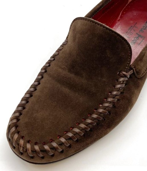 画像5: OLD FERRAGAMO(オールドフェラガモ) ダークブラウンスエードスリッポンローファー 5 1/2D (5)