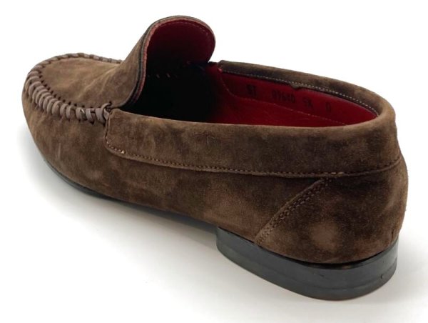 画像7: OLD FERRAGAMO(オールドフェラガモ) ダークブラウンスエードスリッポンローファー 5 1/2D (7)