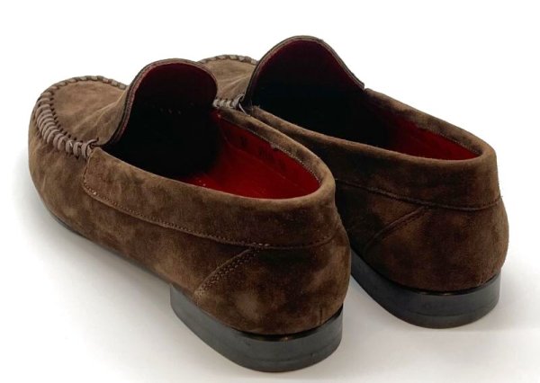 画像13: OLD FERRAGAMO(オールドフェラガモ) ダークブラウンスエードスリッポンローファー 5 1/2D (13)