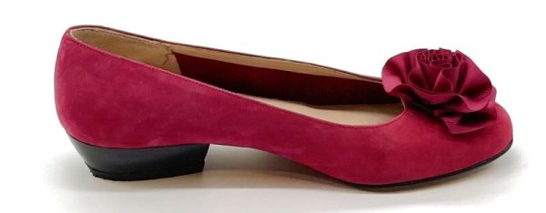 画像4: OLD FERRAGAMO(オールドフェラガモ) ピンクパープルスエードコサージュ付きパンプス 3 1/2C (4)