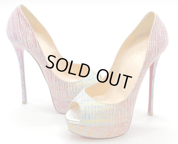 画像13: Christian Louboutin(クリスチャンルブタン) マルチカラーグリッターペイントプラットフォームパンプス 37 1/2 (13)