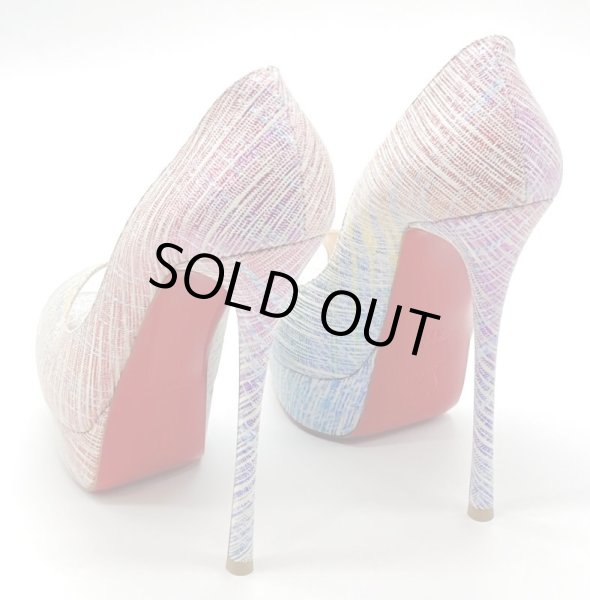 画像11: Christian Louboutin(クリスチャンルブタン) マルチカラーグリッターペイントプラットフォームパンプス 37 1/2 (11)
