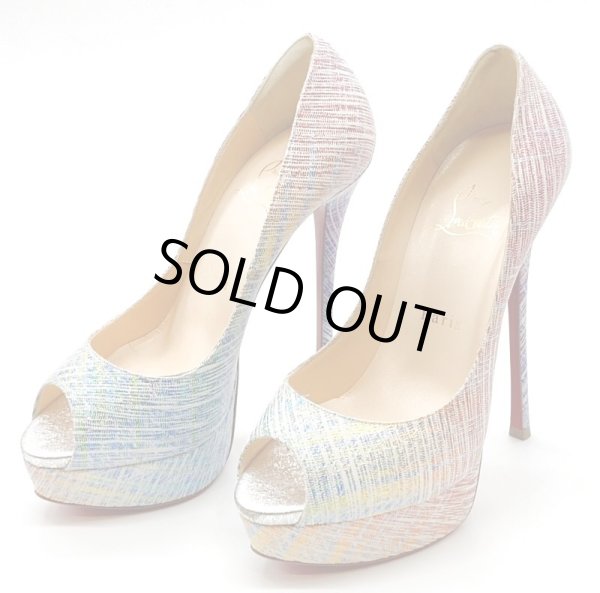 画像9: Christian Louboutin(クリスチャンルブタン) マルチカラーグリッターペイントプラットフォームパンプス 37 1/2 (9)